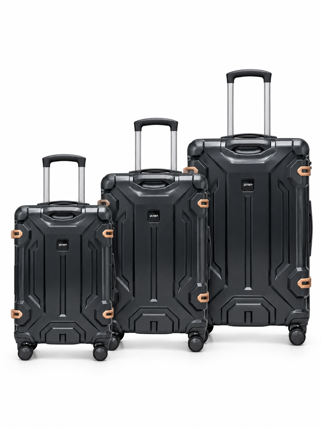 3 Piece Semi-Flexible Silicone Hard-Shell Luggage Set
