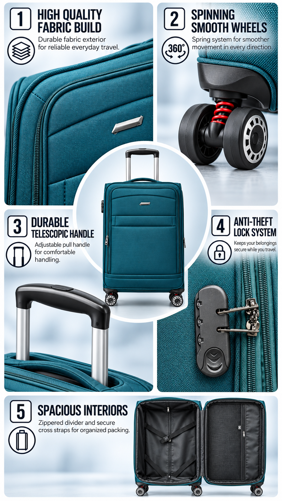 Softside Travel Luggage Set