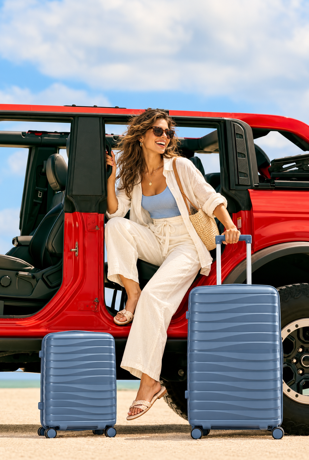 Luggage Set with Makeup Case