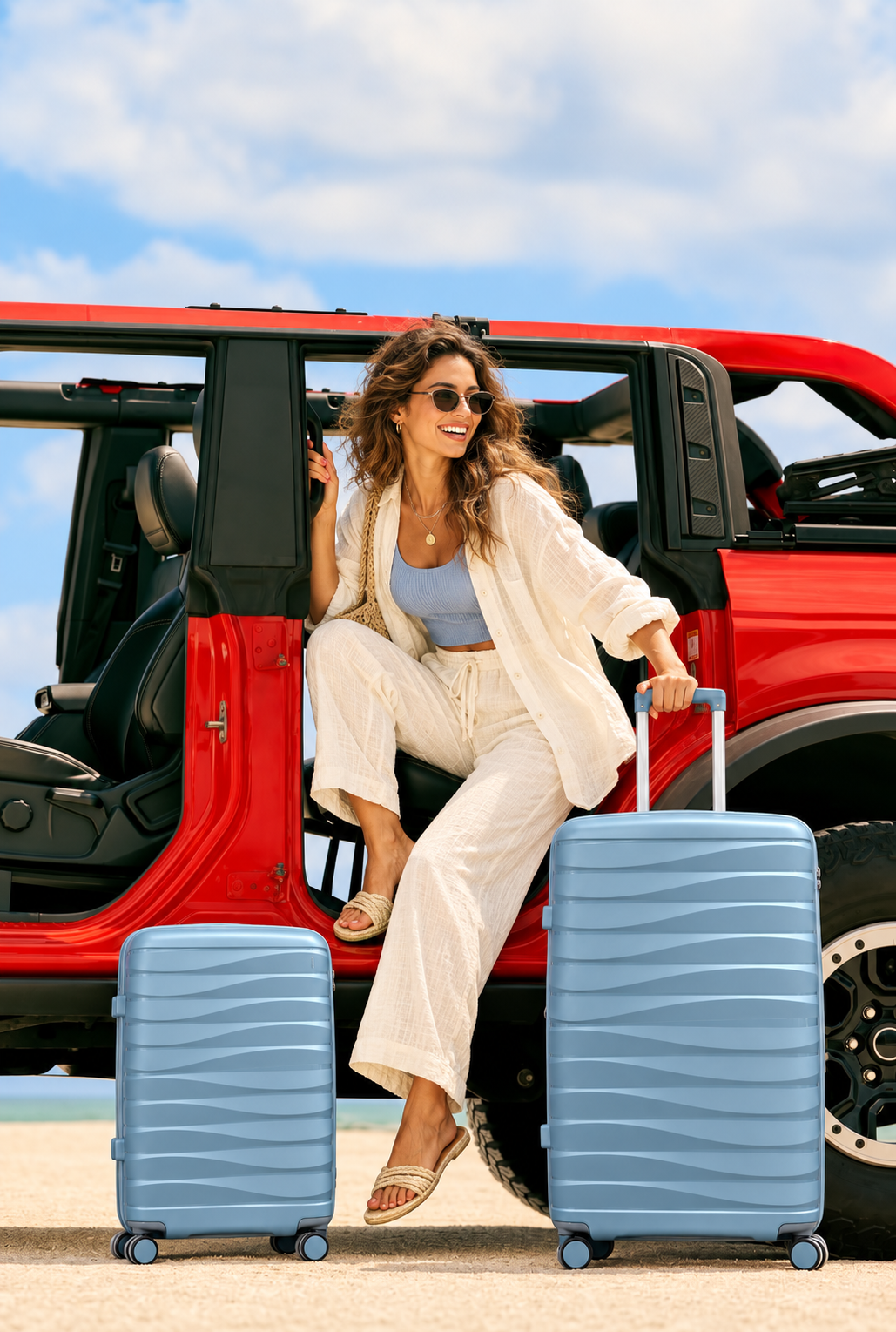 Luggage Set with Makeup Case
