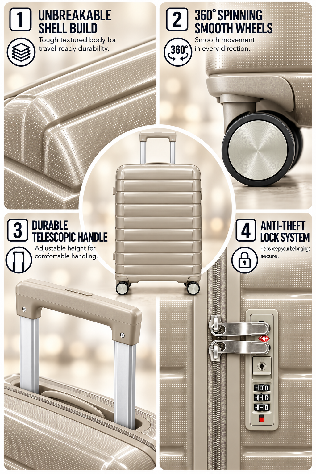 Unbreakable Shell Suitcase