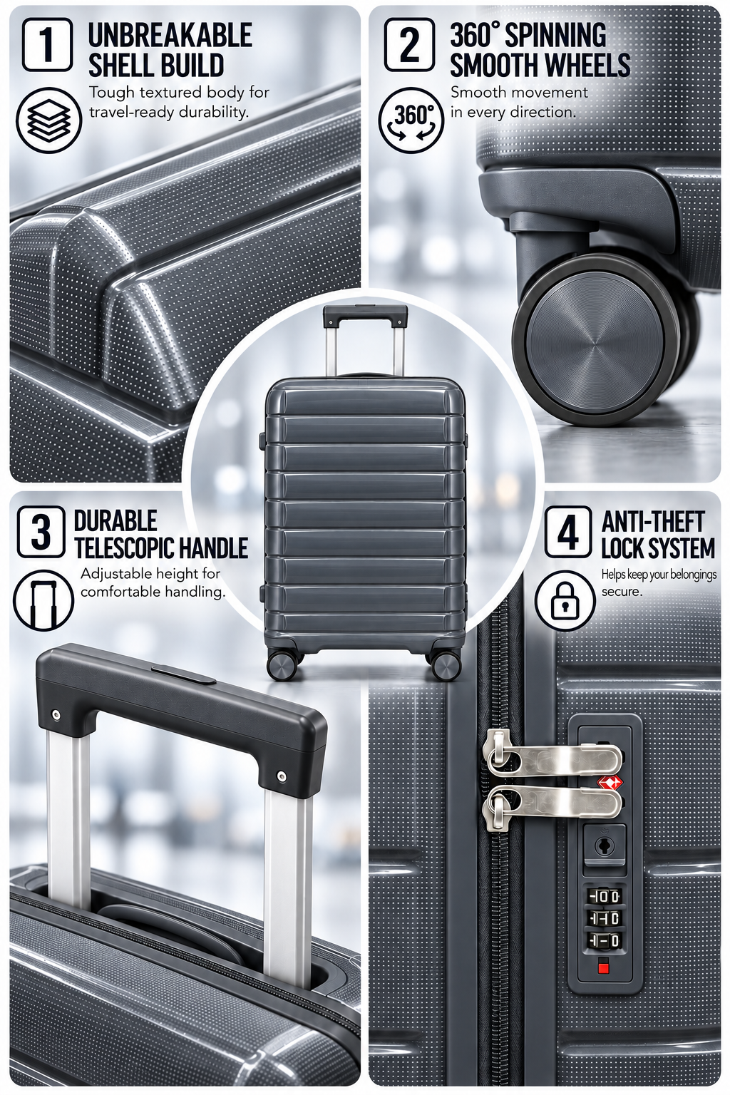Unbreakable Shell Suitcase