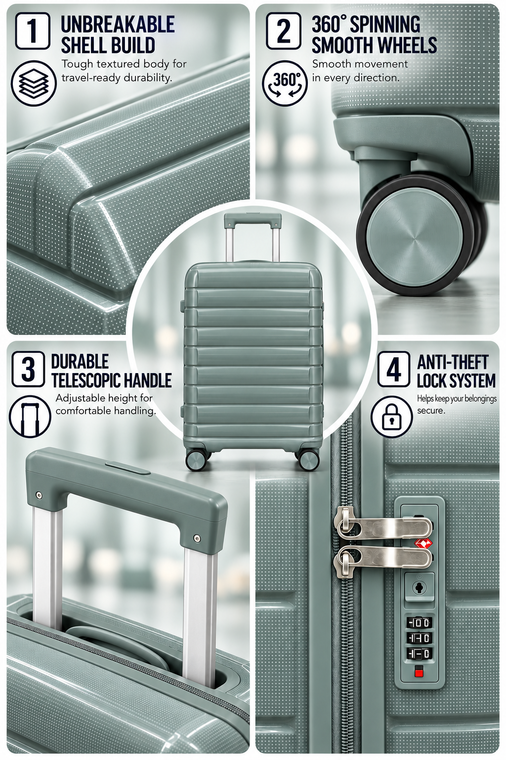 Unbreakable Shell Suitcase