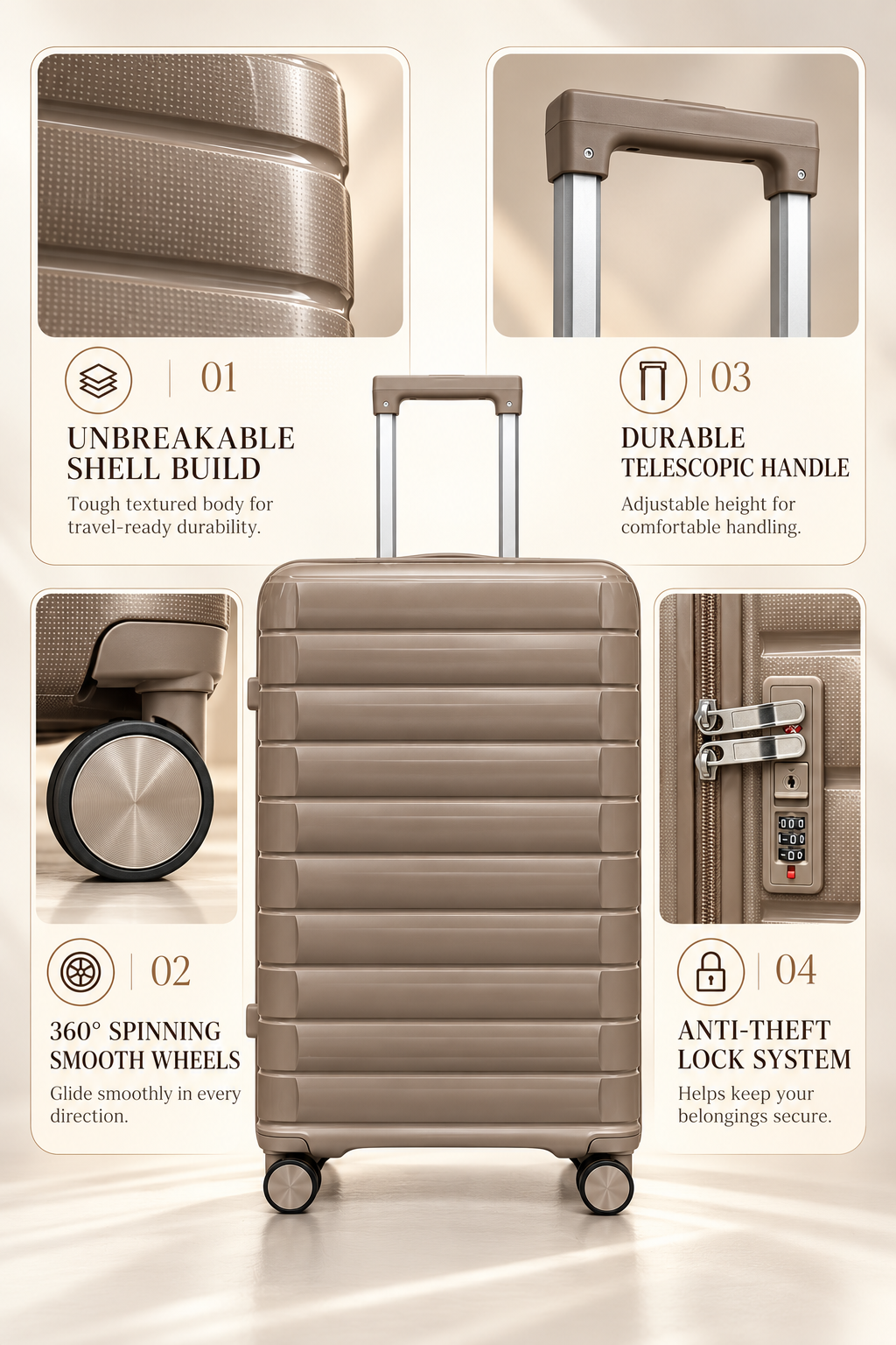 Unbreakable Shell Suitcase