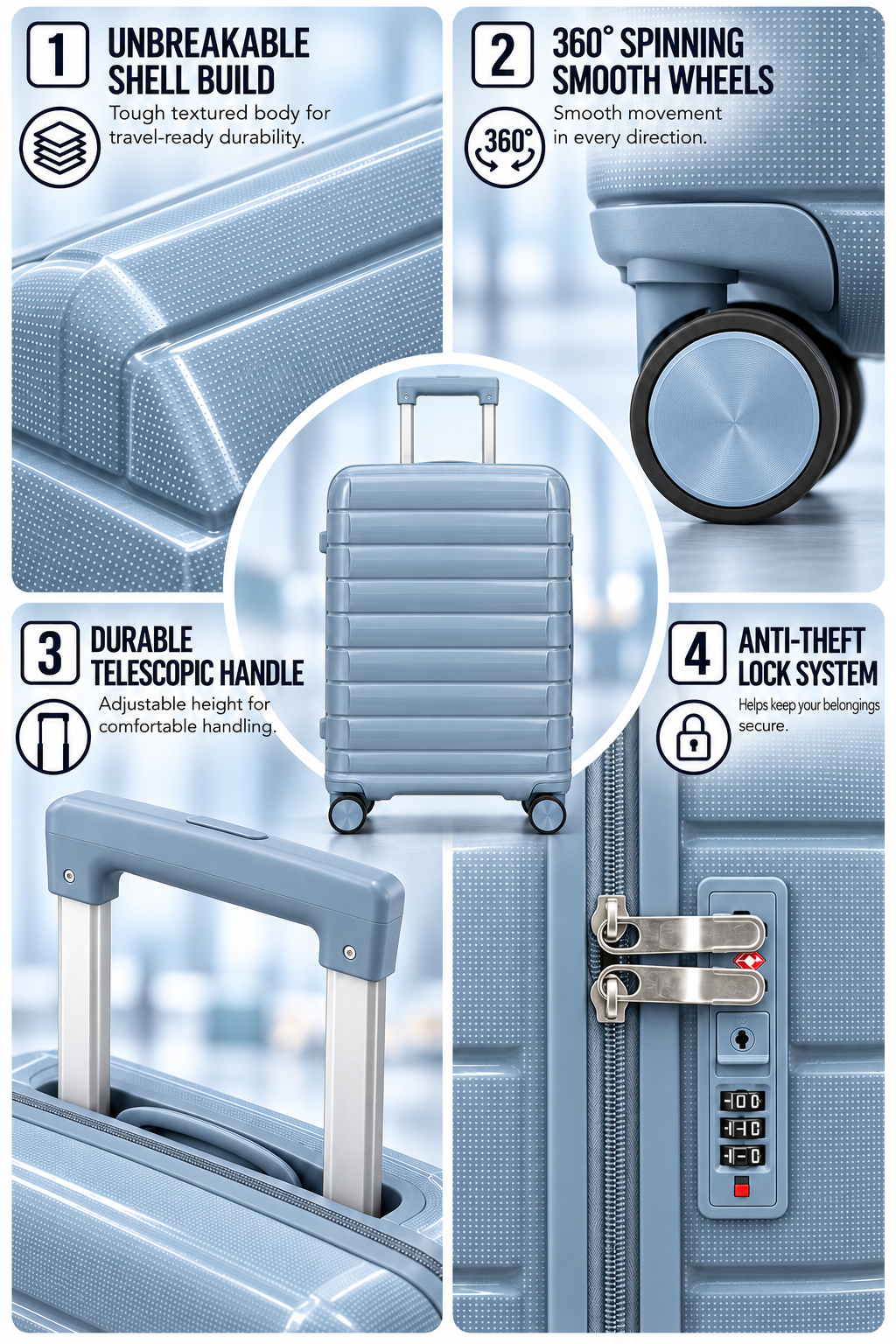 Unbreakable Shell Suitcase