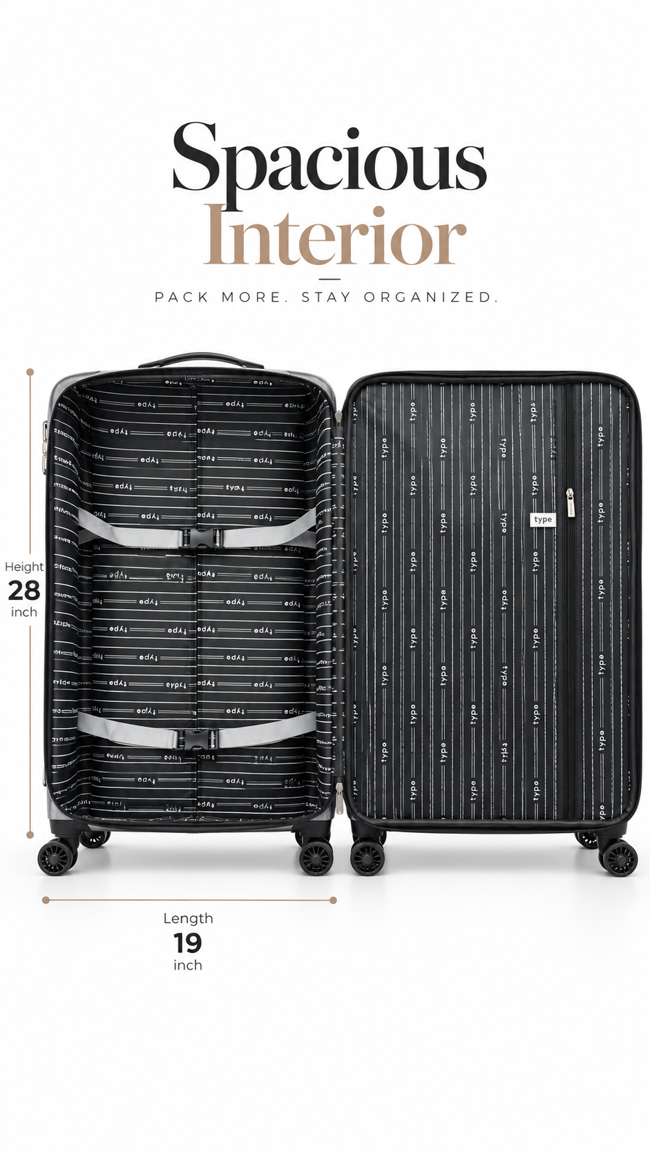 Fabric Luggage Set 3 Pieces
