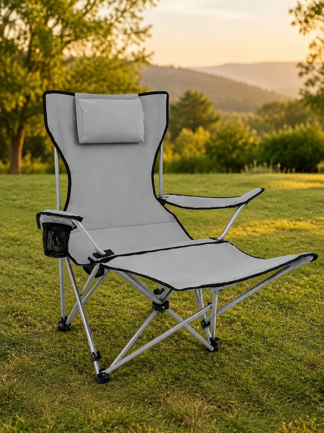 Reclining Camping Chair with Footrest