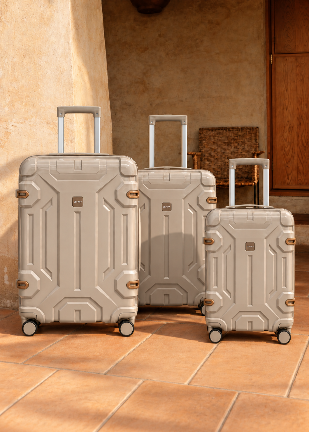 3 Piece Semi-Flexible Silicone Hard-Shell Luggage Set