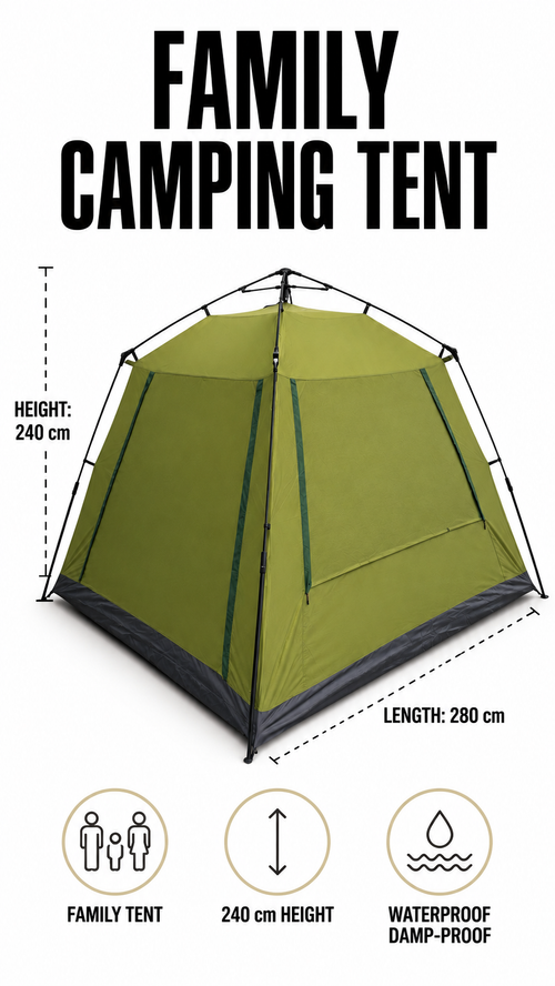 4-Person Family Camping Tent