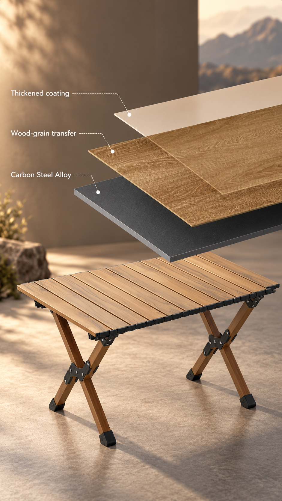 Simple and Portable Carbon Steel Egg Roll Table